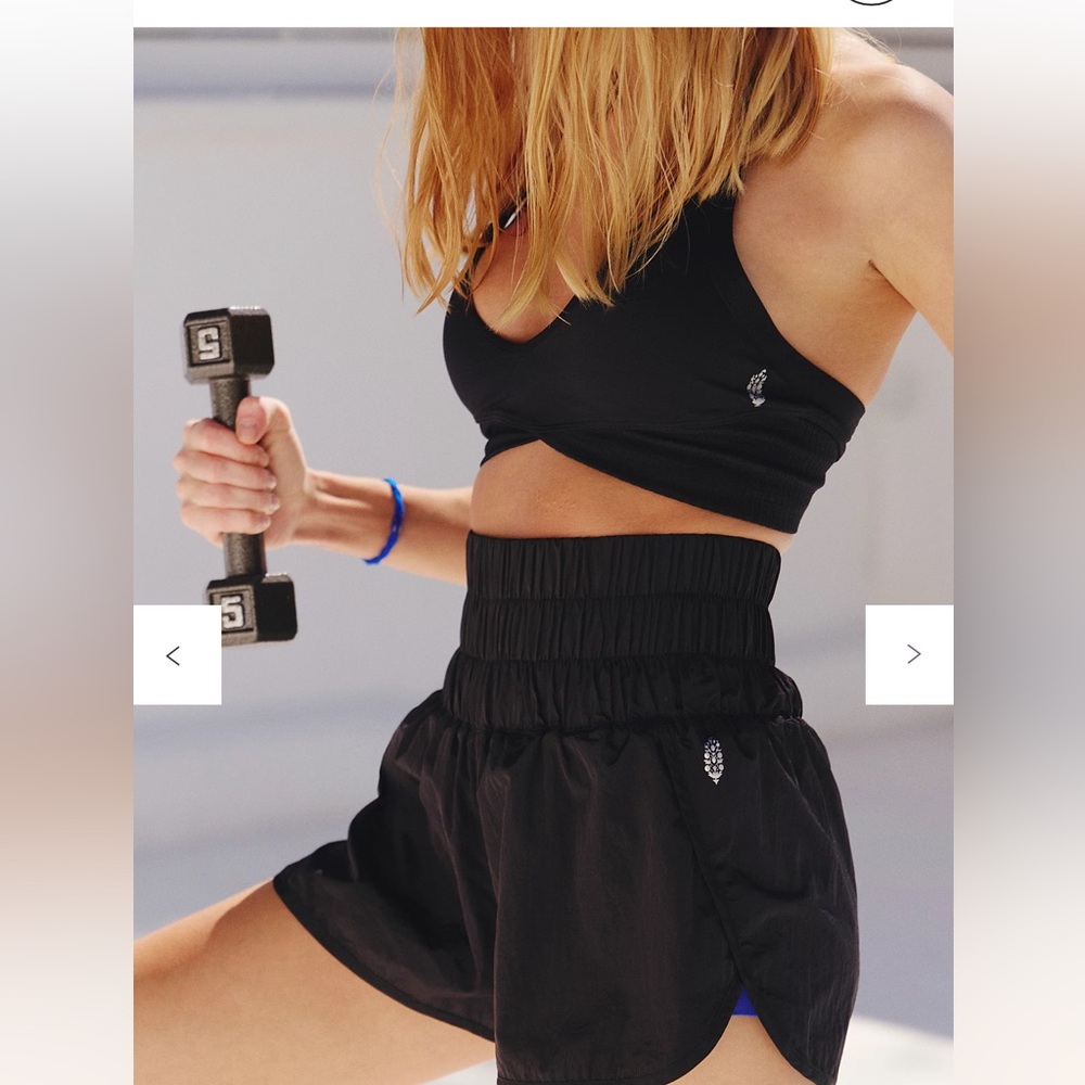 Free People Movement black The Way Home High Rise Lined shorts size L. - Picture 2 of 10